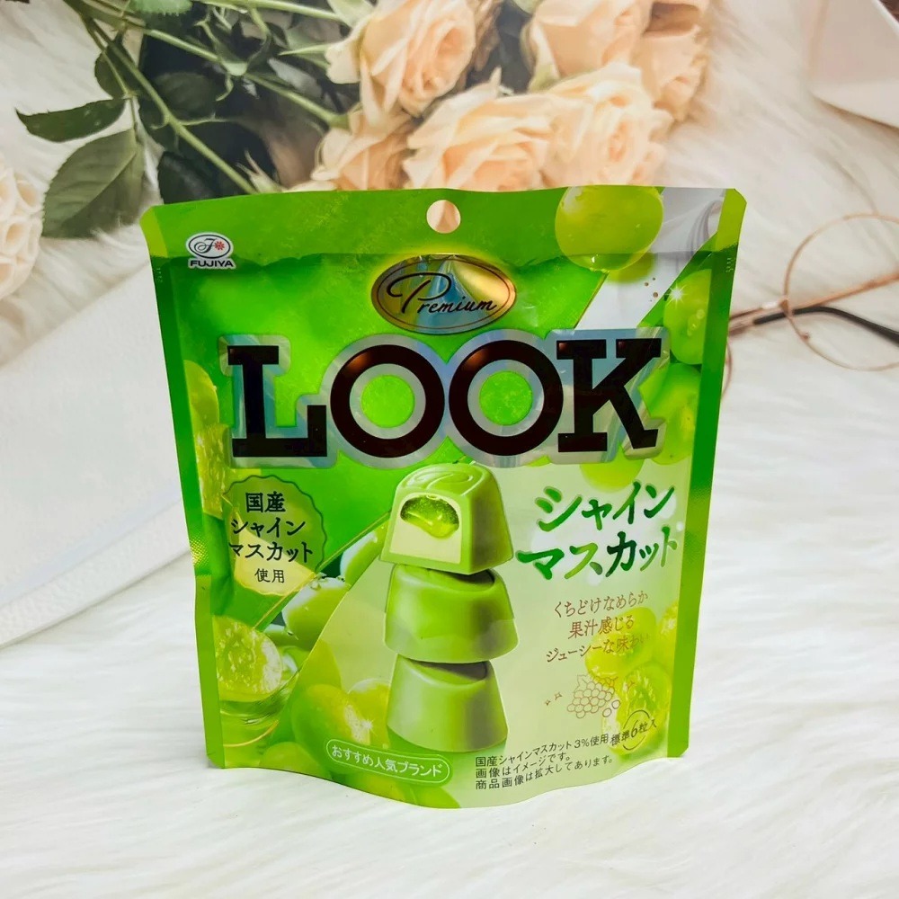 不二家Look 麝香葡萄風味/生焦糖奶油可可 日本巧克力 夾餡巧克力 生巧克力 異國零食 焦糖可可 葡萄巧克力 日本零食-規格圖3