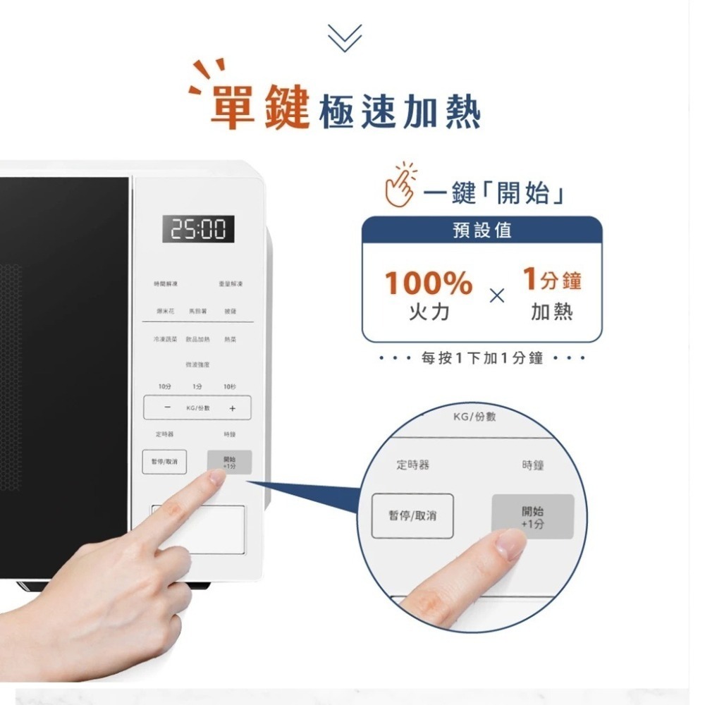 HERAN 禾聯20公升 微電腦轉盤微波爐-自動菜單HMO-20MDE1T 禾聯微波爐 微電腦微波爐 加熱機 轉盤式微波-細節圖6