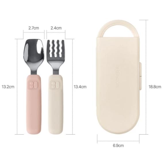 韓國MOTHER-K 輕奢不鏽鋼學習叉匙收納組-細節圖8