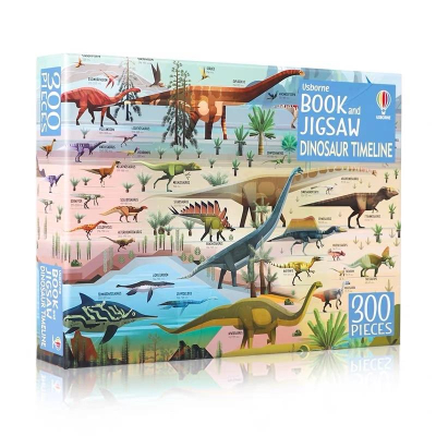 現貨《童玩繪本樂》BSMI檢驗合格 Book and Jigsaw Dinosaur Timeline 拼圖 恐龍拼圖