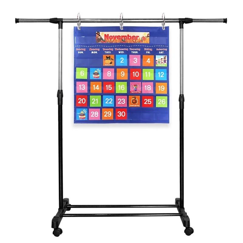 現貨《童玩繪本樂》日期掛袋 英文月曆 月曆掛袋 月曆海報 掛布 日期掛布 英語教學 教學字卡 日期閃卡 月份閃示卡-細節圖6