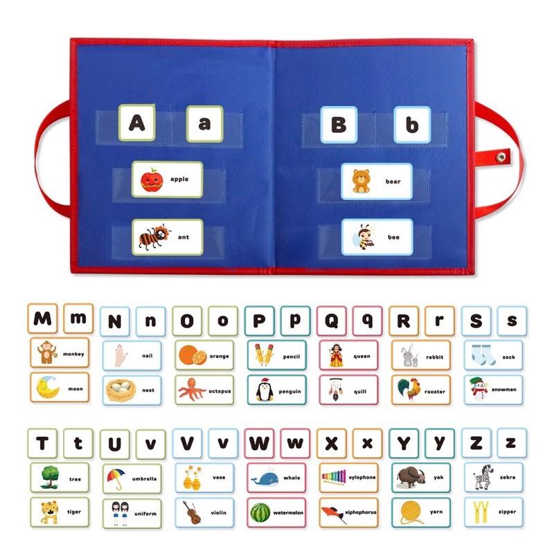現貨《童玩繪本樂》ALPHABET LEARNING BAG  英文字卡 學習袋 補習袋 教學字卡 字母教具 自然發音-細節圖5