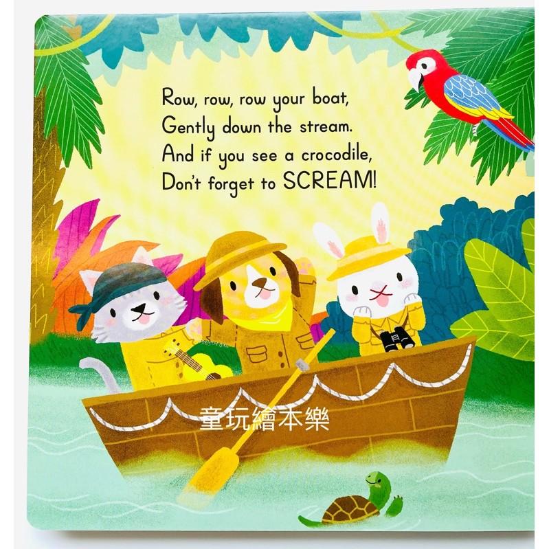 現貨《童玩繪本樂》聽唱玩童謠遊戲書 Sing Along With Me! Row Your Boat 硬頁推拉 律動-細節圖6