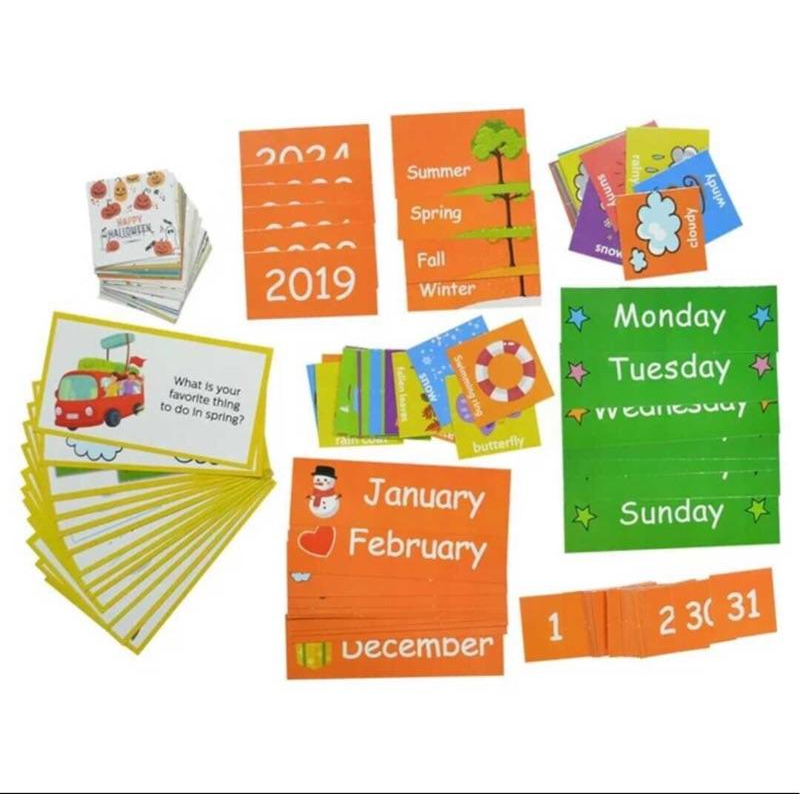 現貨《童玩繪本樂》All about today 教學掛袋 calendar pocket chart 英語教學 插卡袋-細節圖2