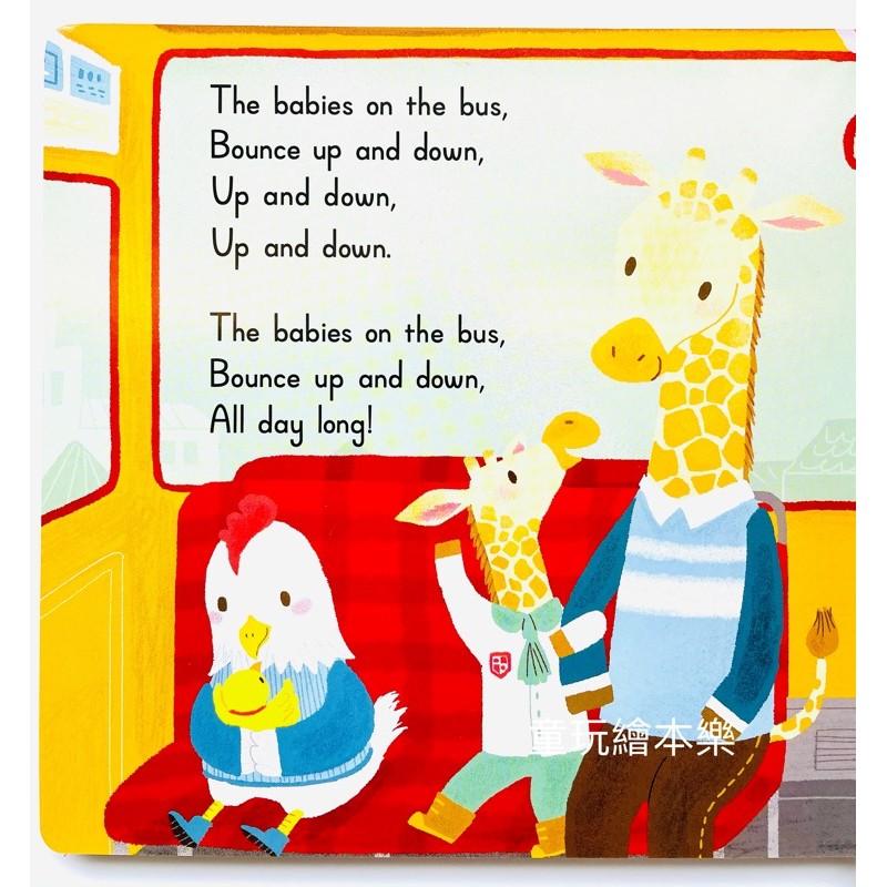 現貨《童玩繪本樂》商檢合格 聽唱玩童謠遊戲書 SING ALONG THE WHEELS ON THE BUS 硬頁推拉-細節圖7
