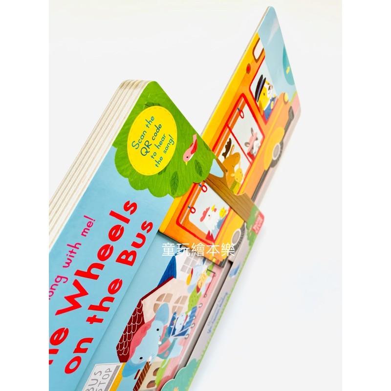 現貨《童玩繪本樂》商檢合格 聽唱玩童謠遊戲書 SING ALONG THE WHEELS ON THE BUS 硬頁推拉-細節圖9