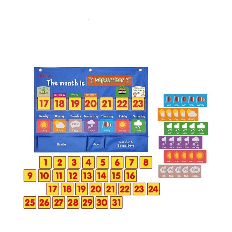 現貨《童玩繪本樂》英文掛袋 教學掛袋 天氣掛袋 日期掛袋 calendar 英語教學 教具 教室佈置 插卡掛袋 插卡掛袋-細節圖4