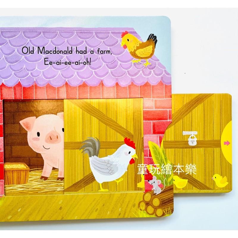 現貨《童玩繪本樂》聽唱玩童謠遊戲書 Sing Along With Me OLD MACDONALD 硬頁推拉 王老先生-細節圖4