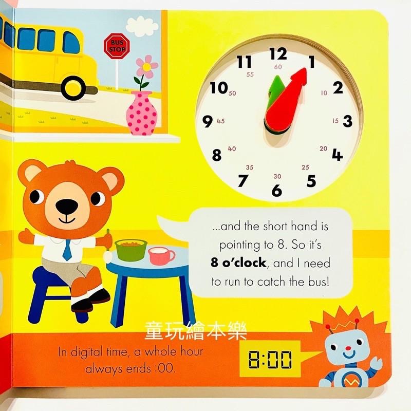 現貨《童玩繪本樂》商檢合格 What＇s the Time, Clockodile? 我的時鐘學習書 英文操作故事書-細節圖3