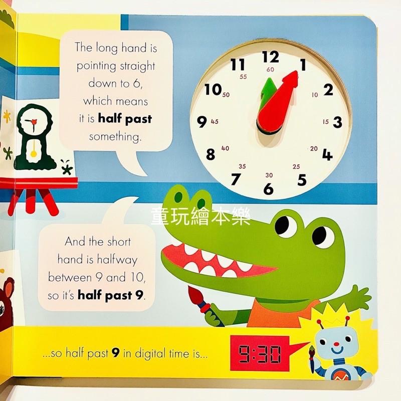 現貨《童玩繪本樂》商檢合格 What＇s the Time, Clockodile? 我的時鐘學習書 英文操作故事書-細節圖4
