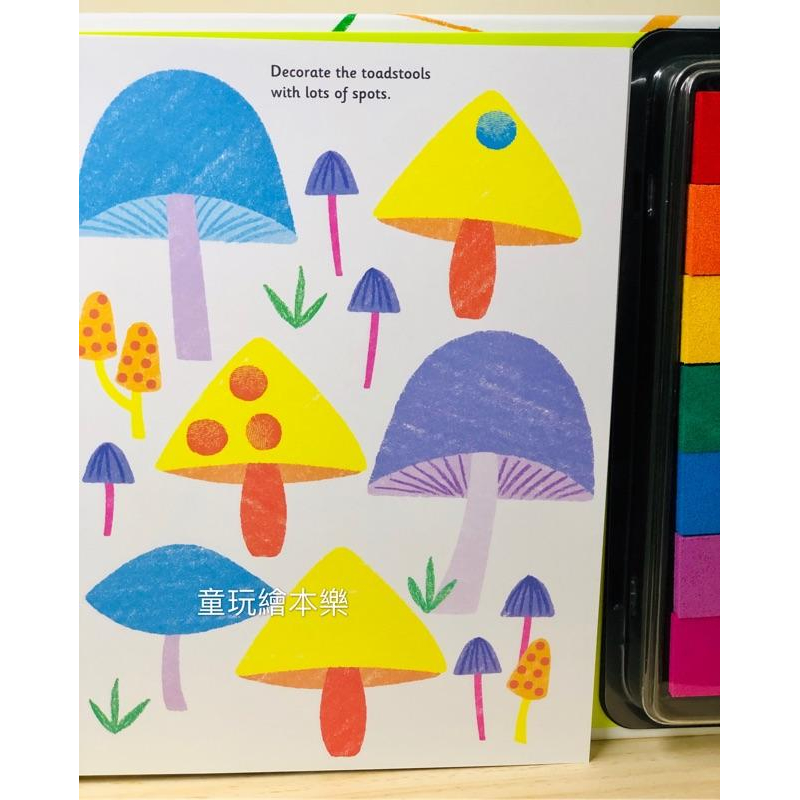 現貨《童玩繪本樂》英國 台灣商檢合格 Fingerprint 遊戲書/繪畫本 美勞書 手指畫 印章畫 遊戲書 指印書-細節圖3