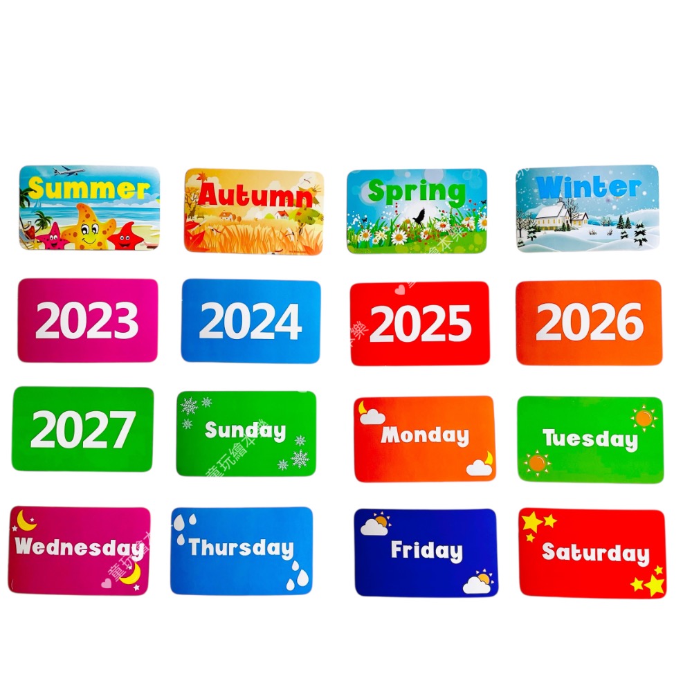 ￼現貨《童玩繪本樂》 日期掛袋 月曆 教學掛布 英語教學 教室佈置 英語掛布 天氣掛袋 All About Today-細節圖8