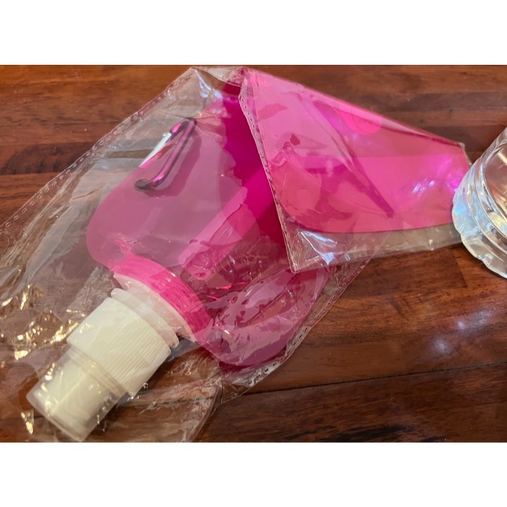 [飲水] 捲捲水袋.可飲式瓶口 (桃紅) 全新-細節圖4