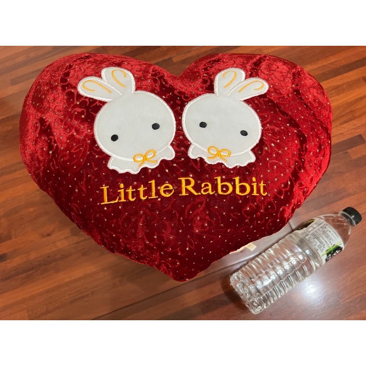 [全新] 紅白兔兔 抱枕 背/座墊 (2入一組)-細節圖2