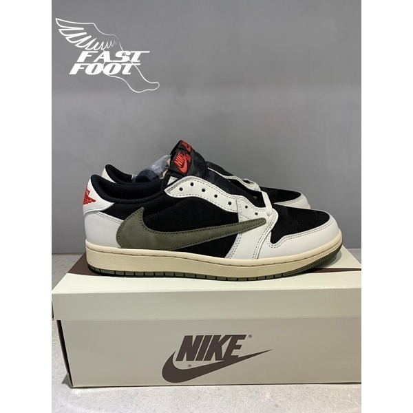 快腳🔎 Travis Scott x Jordan 1 Low Og 橄欖綠 倒鉤 DZ4137-106-細節圖3