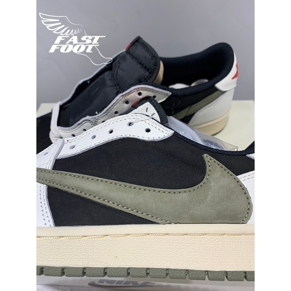 快腳🔎 Travis Scott x Jordan 1 Low Og 橄欖綠 倒鉤 DZ4137-106-細節圖5