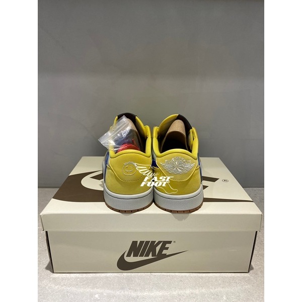 快腳🔎 Travis Scott x Air Jordan 1 Low 金絲雀 倒鉤 倒勾 DZ4137-700-細節圖7