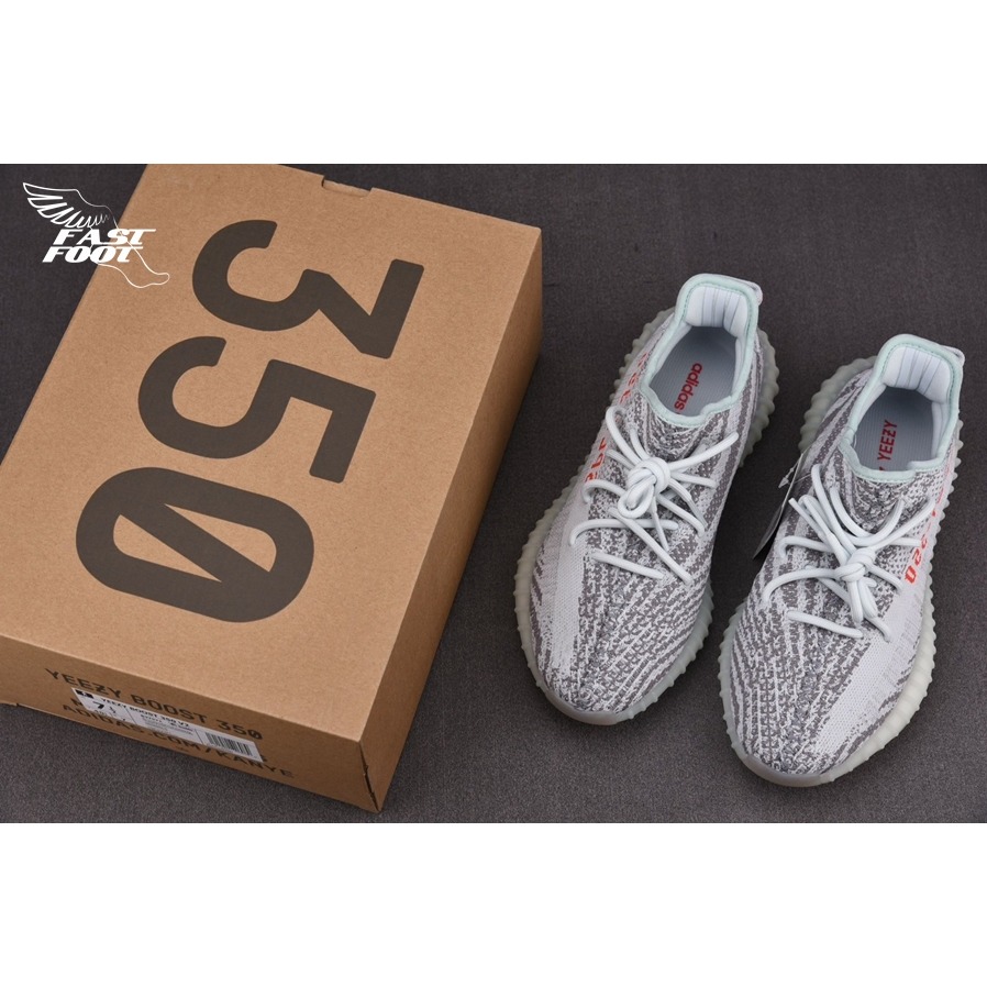 快腳🔎 Adidas 愛迪達 Yeezy Boost 350 V2 冰藍斑馬 淺藍 灰藍 章魚哥 肯爺 B37571-細節圖3