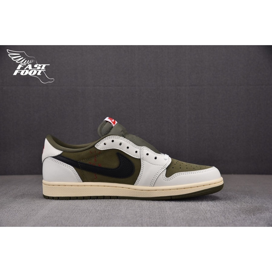 快腳🔎 Travis Scott  Air Jordan 1 Low OG 橄欖綠2.0 倒鉤 DM7866-200-細節圖2