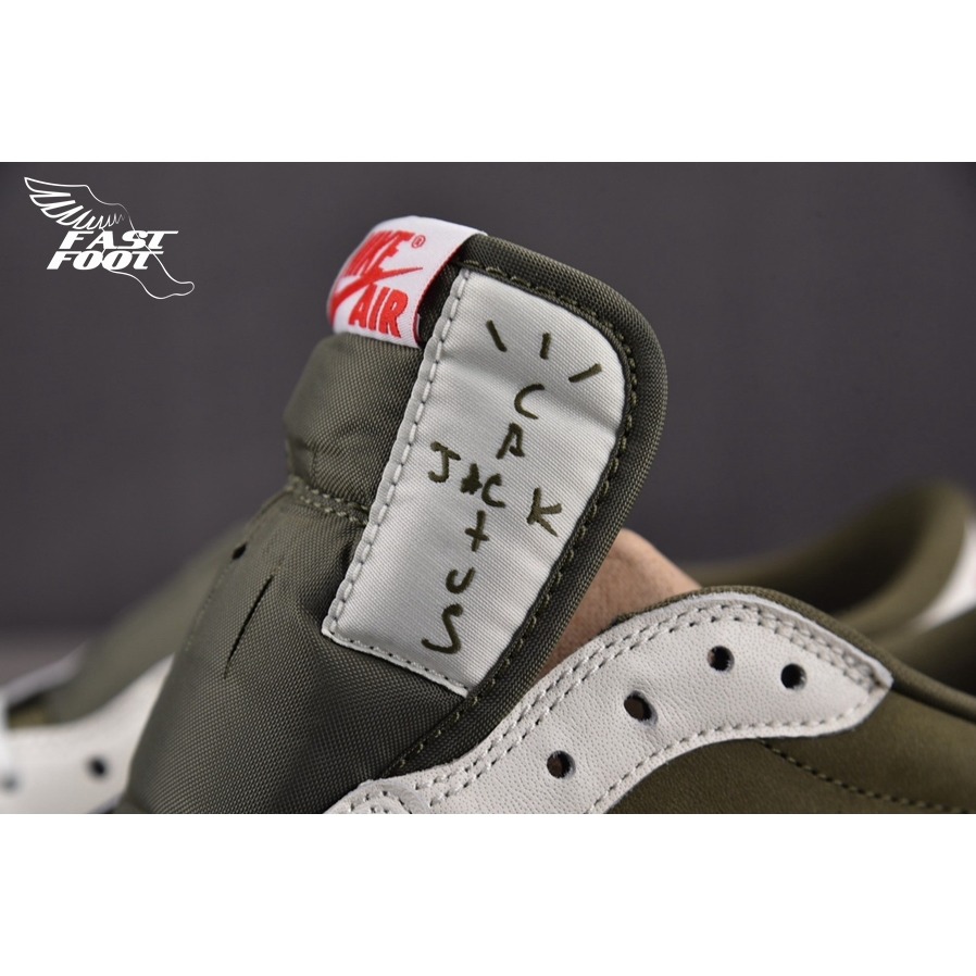快腳🔎 Travis Scott  Air Jordan 1 Low OG 橄欖綠2.0 倒鉤 DM7866-200-細節圖5