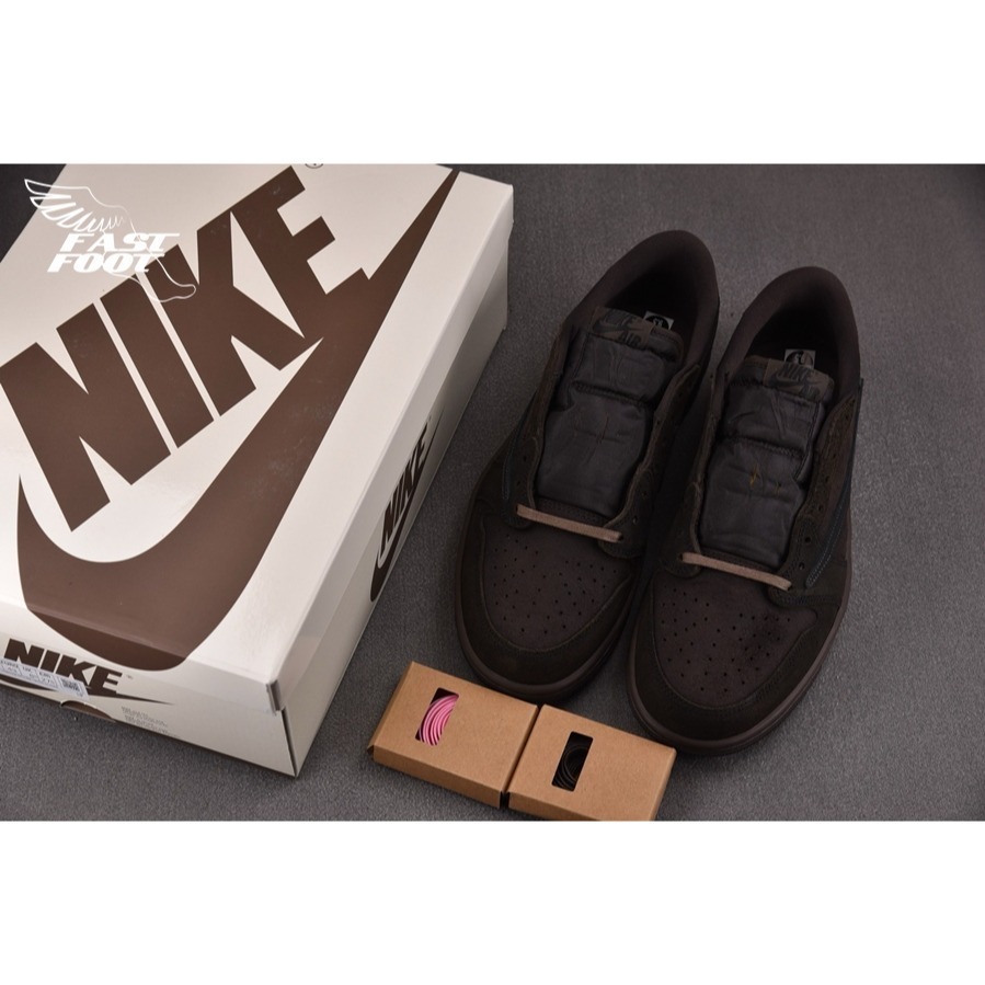 快腳🔎 TRAVIS SCOTT X AIR JORDAN 1 RETRO LOW 深棕 倒勾 DM7866-202-細節圖3