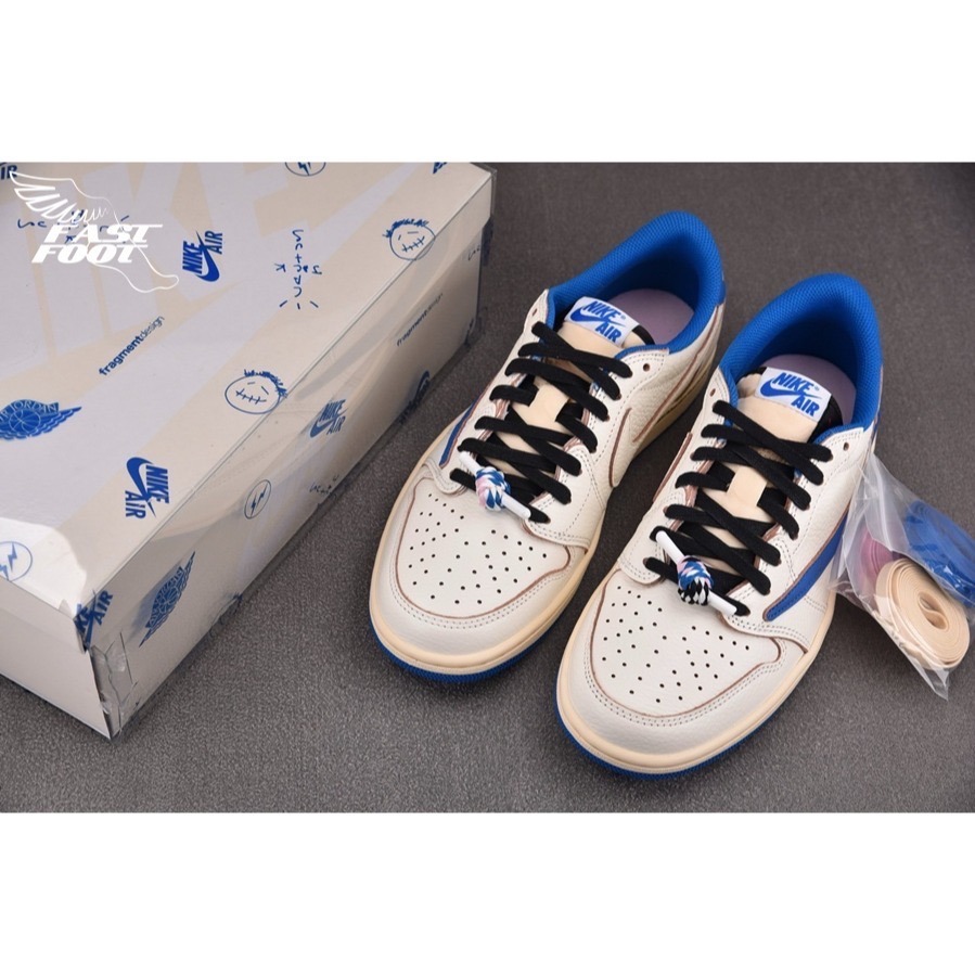 快腳🔎 Travis Scott  Air Jordan 1 Low OG 白藍 倒鉤 DM7866-104-細節圖3