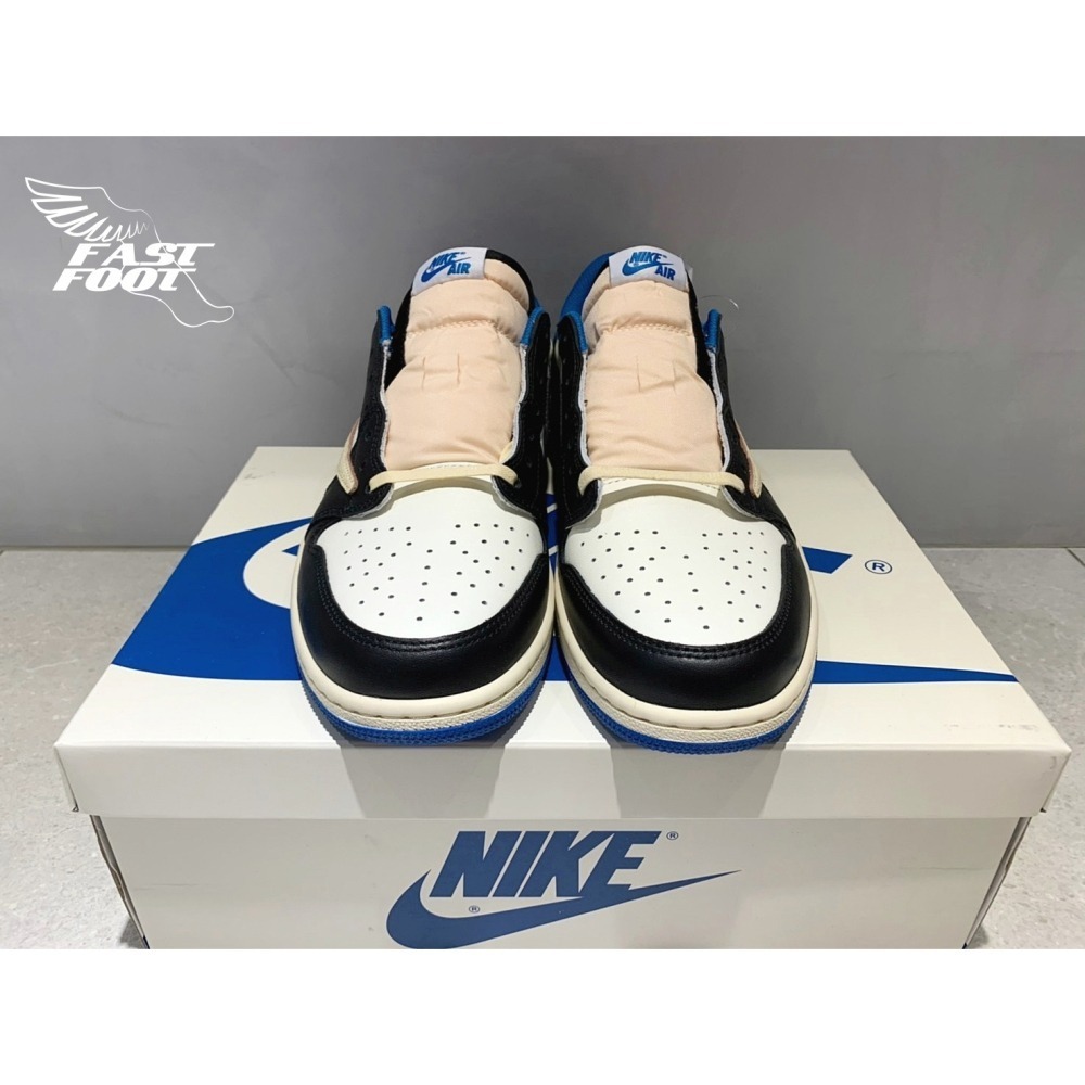 快腳🔎 Travis Scott x Fragment x AJ1 Low 聯名 藍白 倒鉤 DM7866-140-細節圖3