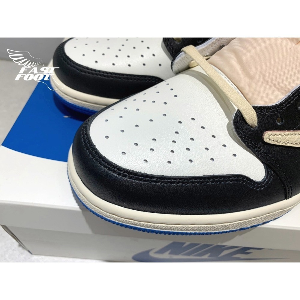 快腳🔎 Travis Scott x Fragment x AJ1 Low 聯名 藍白 倒鉤 DM7866-140-細節圖4