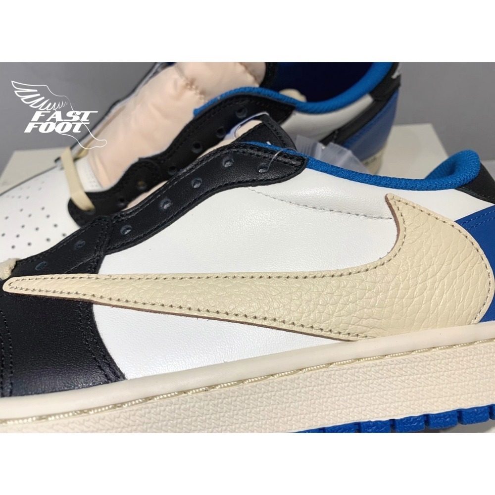 快腳🔎 Travis Scott x Fragment x AJ1 Low 聯名 藍白 倒鉤 DM7866-140-細節圖5