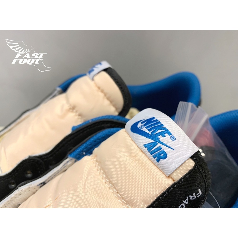 快腳🔎 Travis Scott x Fragment x AJ1 Low 聯名 藍白 倒鉤 DM7866-140-細節圖7
