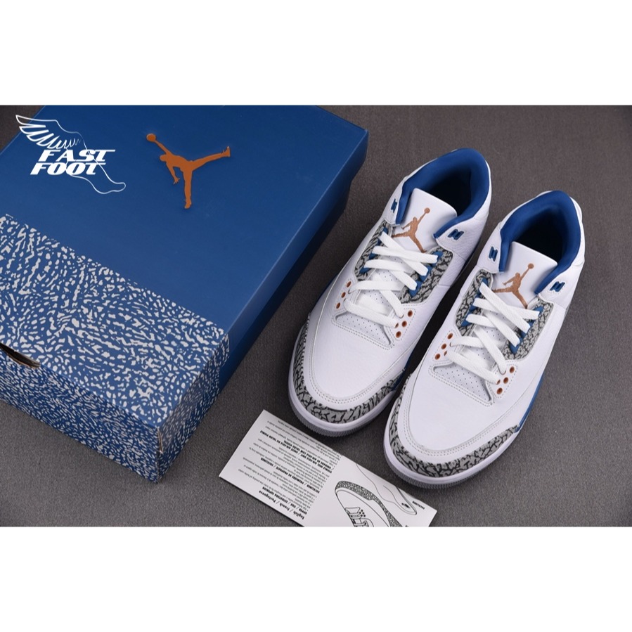 快腳🔎 NIKE AIR JORDAN 3 RETRO WIZARDS 巫師 白藍 爆裂紋 CT8532-148-細節圖3