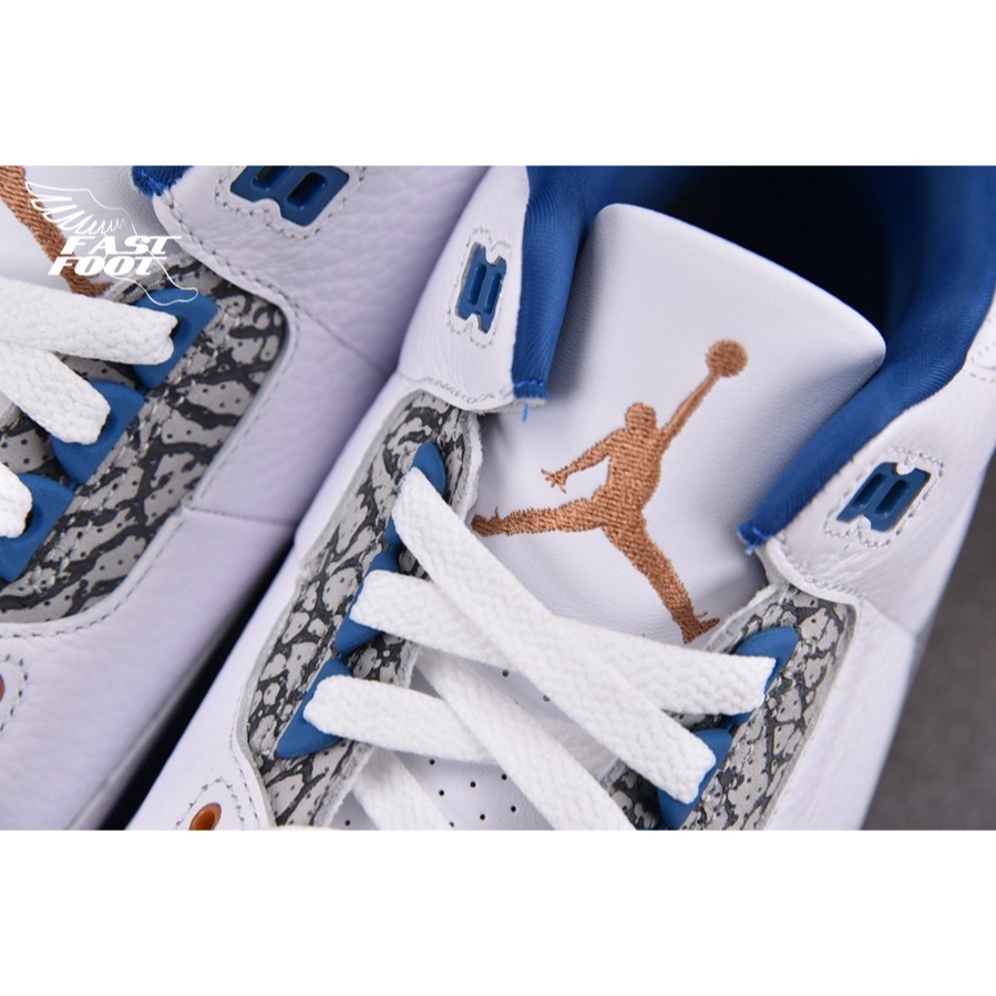 快腳🔎 NIKE AIR JORDAN 3 RETRO WIZARDS 巫師 白藍 爆裂紋 CT8532-148-細節圖6
