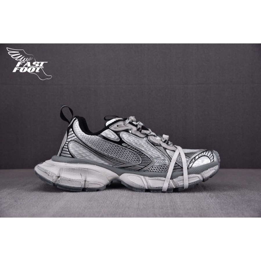 快腳🔎 BALENCIAGA 3XL 老爹鞋 做舊 白灰銀 WHITE SILVER-細節圖2