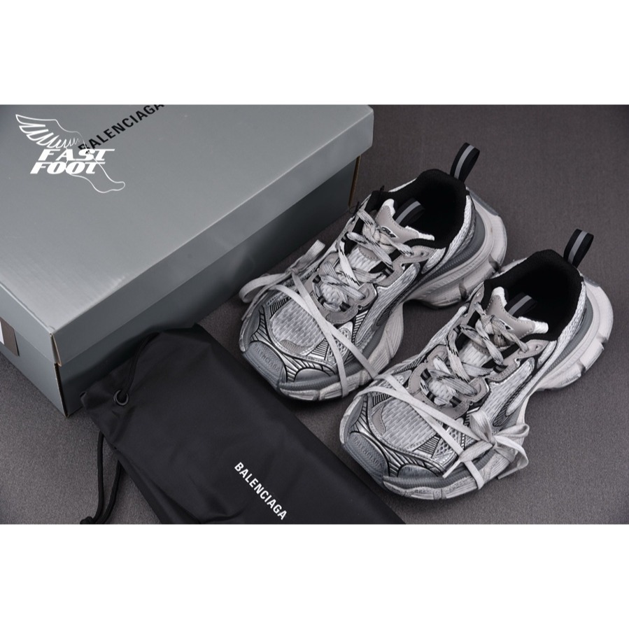 快腳🔎 BALENCIAGA 3XL 老爹鞋 做舊 白灰銀 WHITE SILVER-細節圖3