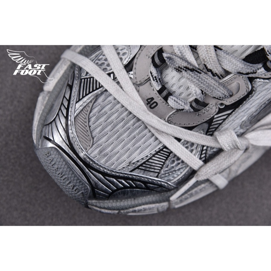 快腳🔎 BALENCIAGA 3XL 老爹鞋 做舊 白灰銀 WHITE SILVER-細節圖4