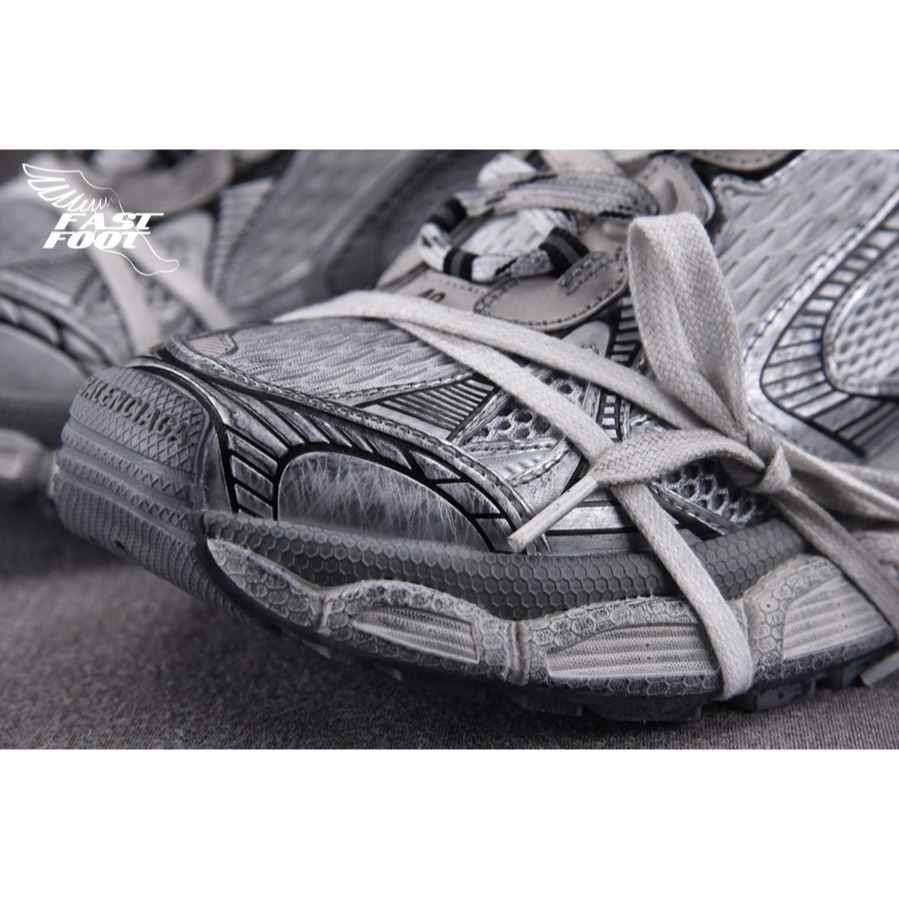 快腳🔎 BALENCIAGA 3XL 老爹鞋 做舊 白灰銀 WHITE SILVER-細節圖5