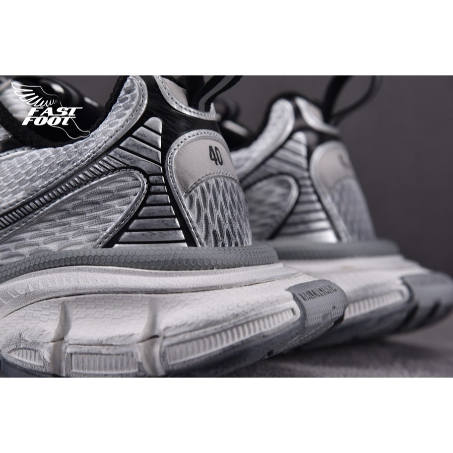 快腳🔎 BALENCIAGA 3XL 老爹鞋 做舊 白灰銀 WHITE SILVER-細節圖8