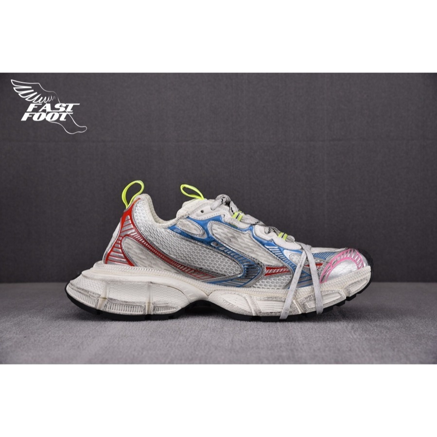 快腳🔎 BALENCIAGA 3XL 老爹鞋 做舊 紅藍粉 PRYNNE PEACH PINK-細節圖2