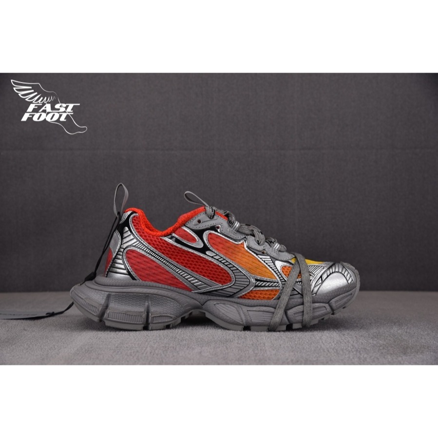 快腳🔎 BALENCIAGA 3XL 老爹鞋 做舊 火焰橘 RED ORANGE BLAK-細節圖2