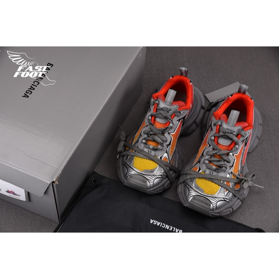 快腳🔎 BALENCIAGA 3XL 老爹鞋 做舊 火焰橘 RED ORANGE BLAK-細節圖3