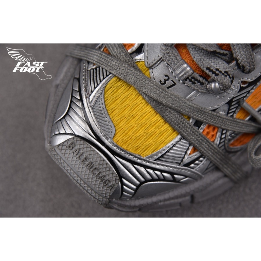 快腳🔎 BALENCIAGA 3XL 老爹鞋 做舊 火焰橘 RED ORANGE BLAK-細節圖4