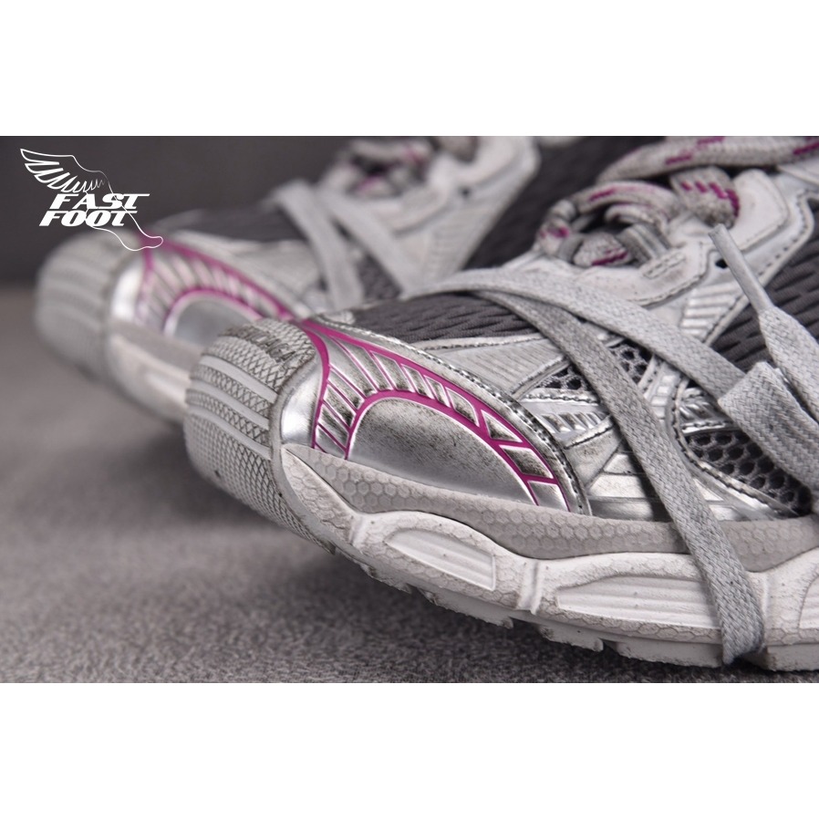 快腳🔎 BALENCIAGA 3XL 老爹鞋 做舊 灰粉銀 GRY MIX WHITE PINK-細節圖5