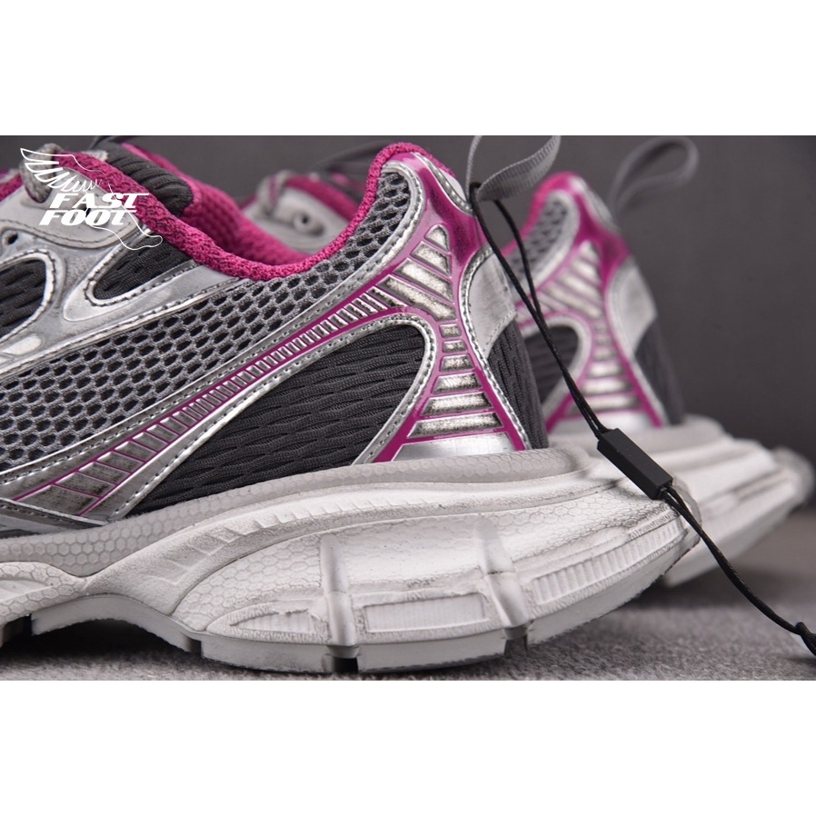 快腳🔎 BALENCIAGA 3XL 老爹鞋 做舊 灰粉銀 GRY MIX WHITE PINK-細節圖8