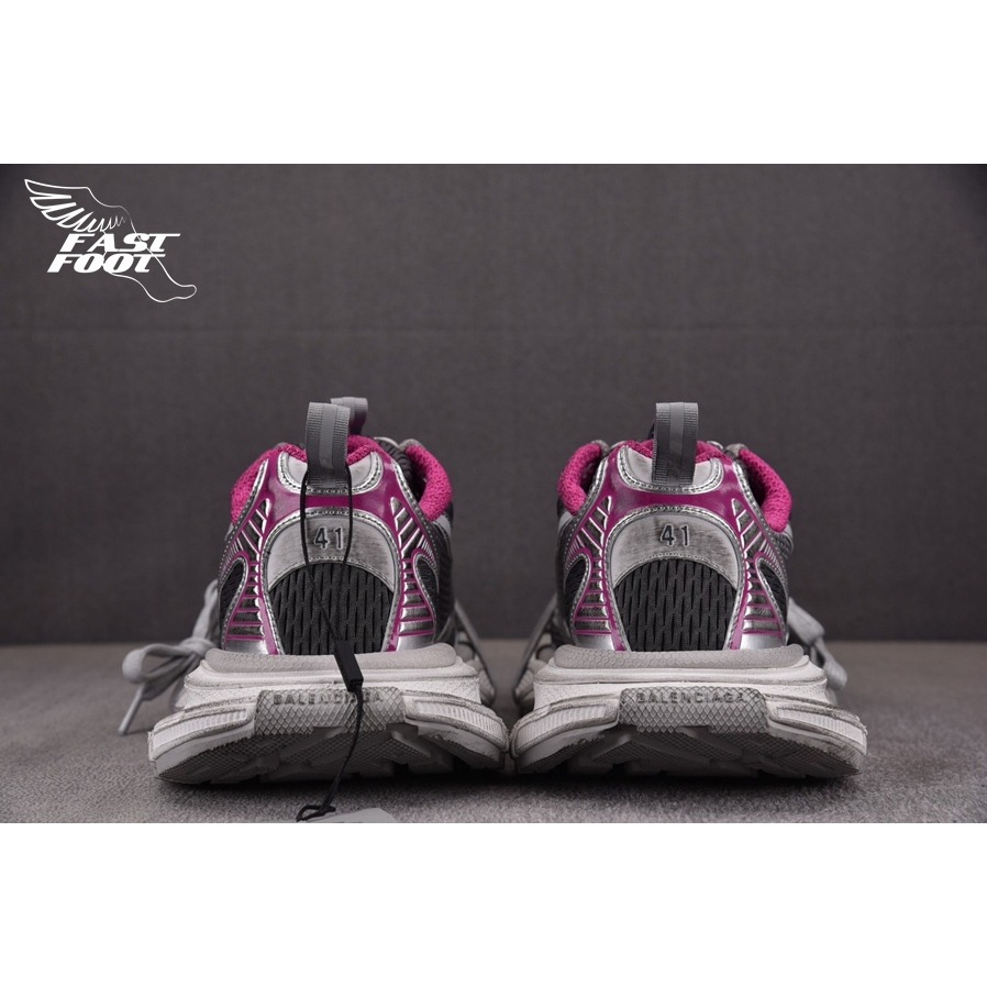 快腳🔎 BALENCIAGA 3XL 老爹鞋 做舊 灰粉銀 GRY MIX WHITE PINK-細節圖9