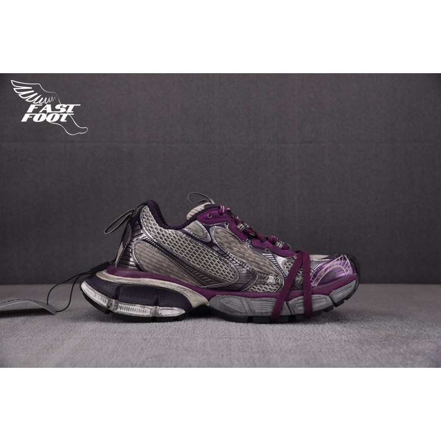 快腳🔎 BALENCIAGA 3XL 老爹鞋 做舊 灰紫銀 PURPLE GREY-細節圖2