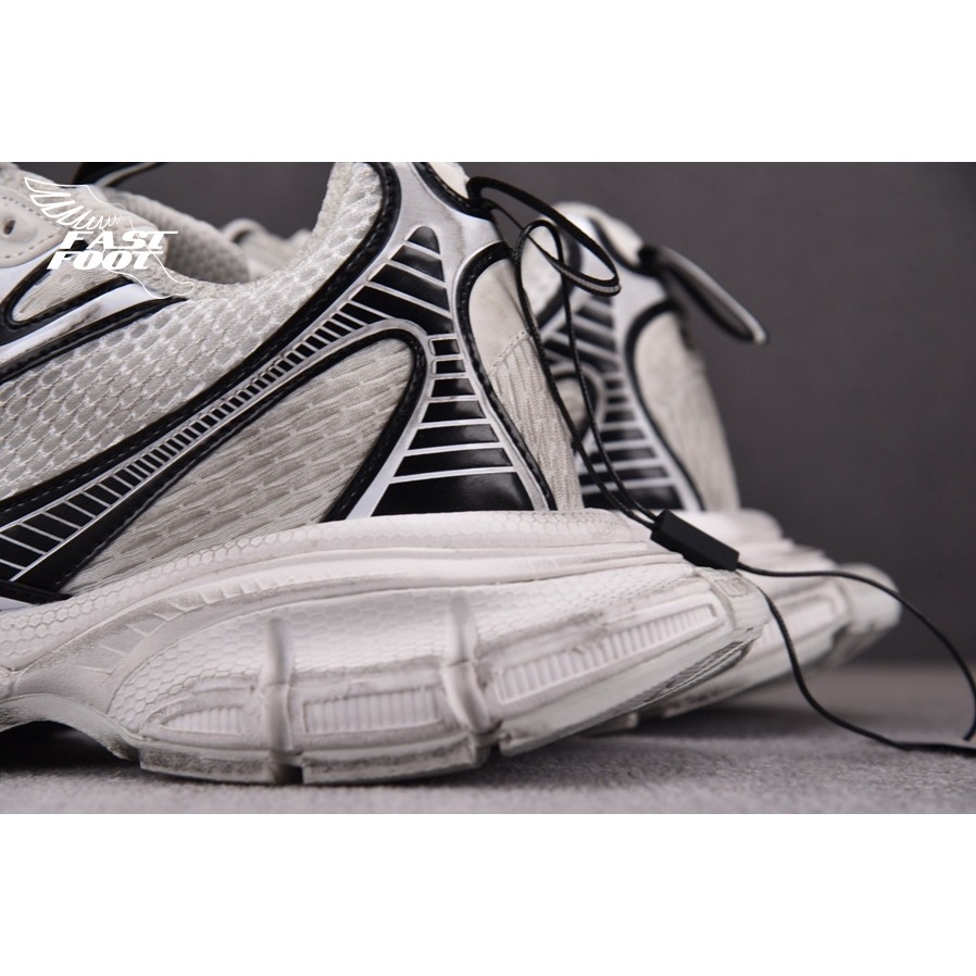 快腳🔎 BALENCIAGA 3XL 老爹鞋 做舊 白黑銀 EGGSHELL BLACK-細節圖8