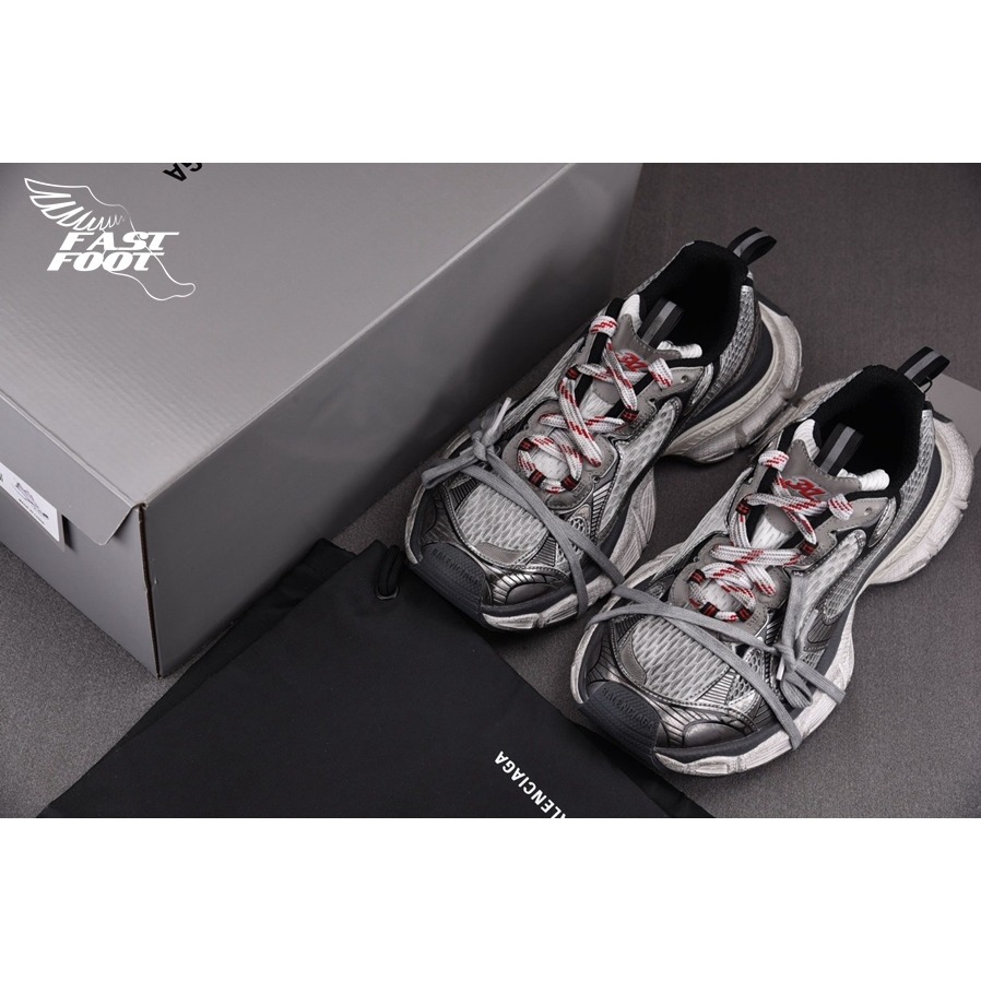 快腳🔎 BALENCIAGA 3XL 老爹鞋 灰紅銀 GREY WHITE RED-細節圖3
