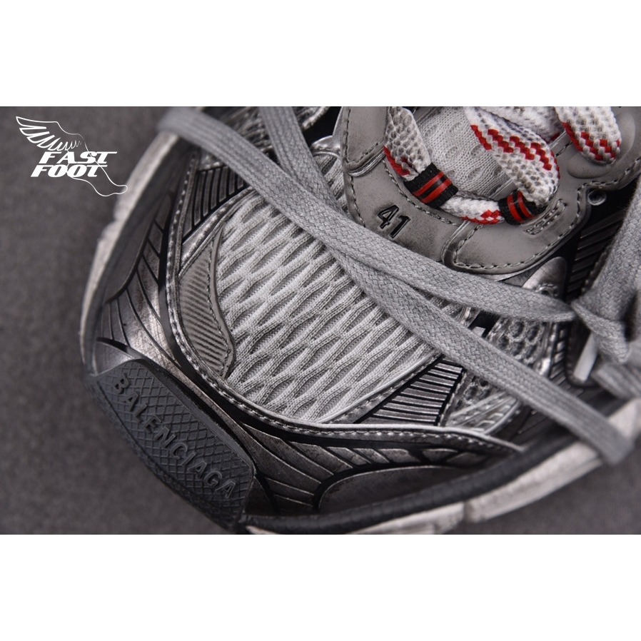 快腳🔎 BALENCIAGA 3XL 老爹鞋 灰紅銀 GREY WHITE RED-細節圖4