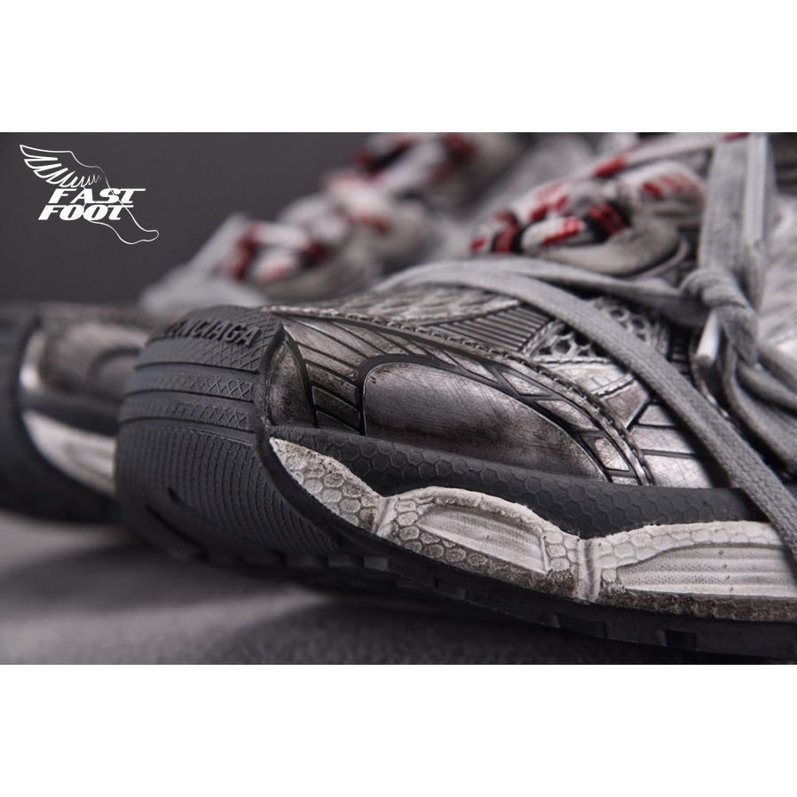 快腳🔎 BALENCIAGA 3XL 老爹鞋 灰紅銀 GREY WHITE RED-細節圖5