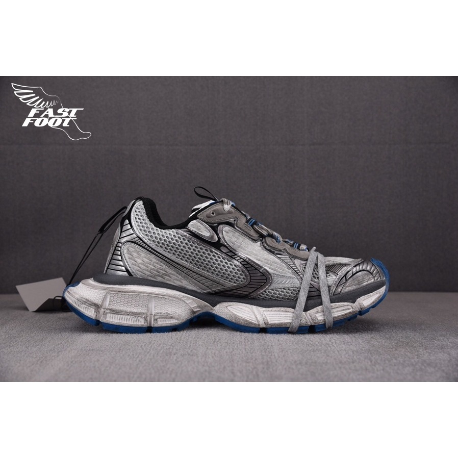 快腳🔎 BALENCIAGA 3XL 老爹鞋 做舊 白灰藍 GREY WHITE BLUE-細節圖2